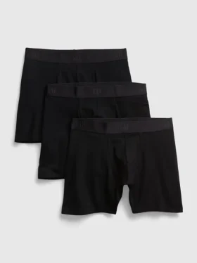 Boxers de algodón orgánico elástico de 5" (paquete de 3)