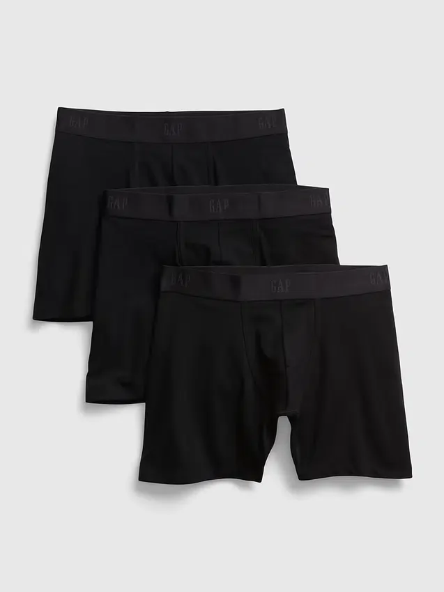 Boxers de algodón orgánico elástico de 5" (paquete de 3)