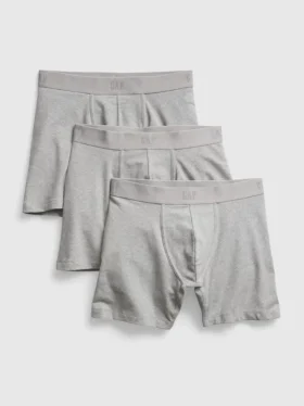 Boxers de algodón orgánico elástico de 5" (paquete de 3)