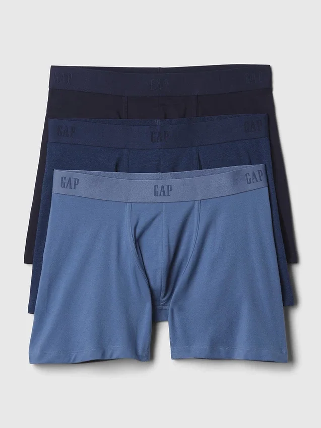 Boxers de algodón orgánico elástico de 5" (paquete de 3)