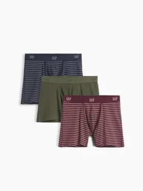 Boxers de algodón orgánico elástico de 5" (paquete de 3)