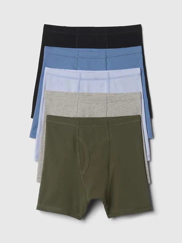 Boxers de algodón orgánico elástico para niños (paquete de 5)