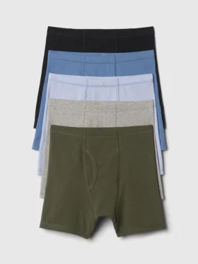 Boxers de algodón orgánico elástico para niños (paquete de 5)