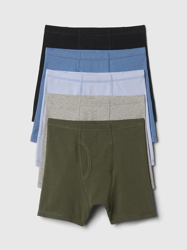 Boxers de algodón orgánico elástico para niños (paquete de 5)