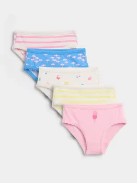Braguitas de algodón orgánico elástico para niños pequeños (paquete de 5)