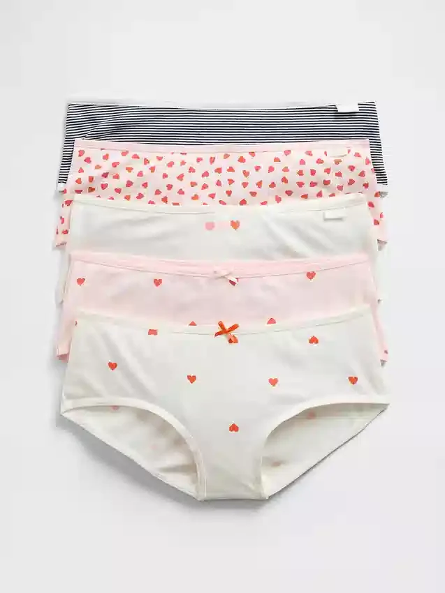 Braguitas hipster de algodón orgánico elástico para niños (paquete de 5)