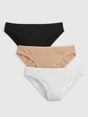 Braguitas tipo bikini de algodón orgánico elástico (paquete de 3)