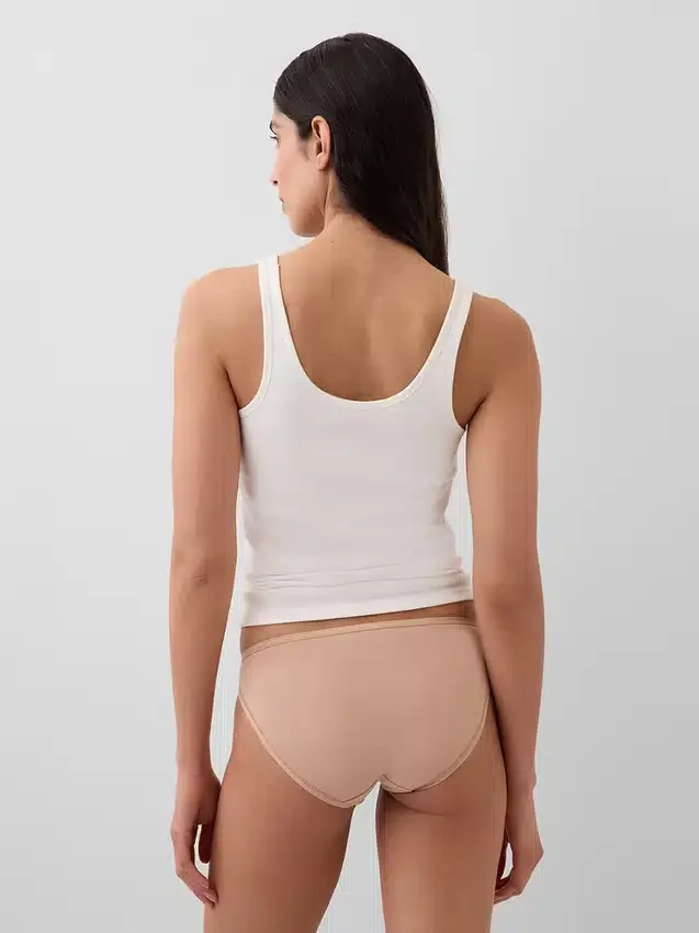 Braguitas tipo bikini de algodón orgánico elástico (paquete de 3)