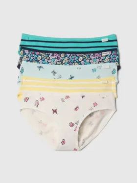 Braguitas tipo bikini de algodón orgánico elástico para niños (paquete de 5)