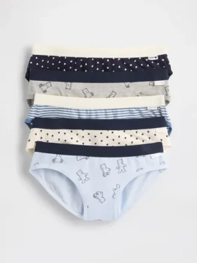 Braguitas tipo bikini de algodón orgánico elástico para niños (paquete de 5)