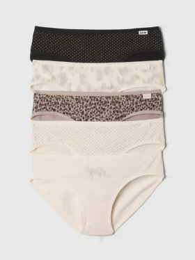 Braguitas tipo bikini de algodón orgánico elástico para niños (paquete de 5)