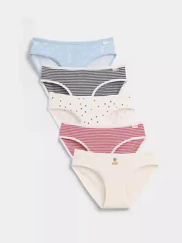 Braguitas tipo bikini de algodón orgánico elástico para niños (paquete de 5)