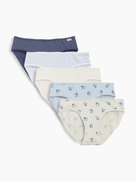 Braguitas tipo bikini de algodón orgánico elástico para niños (paquete de 5)