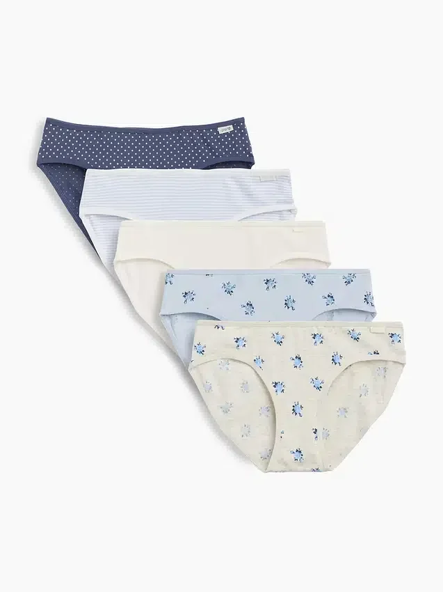 Braguitas tipo bikini de algodón orgánico elástico para niños (paquete de 5)