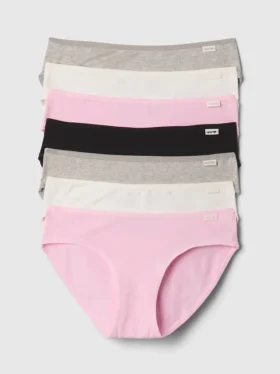 Braguitas tipo bikini de algodón orgánico elástico para niños (paquete de 7)