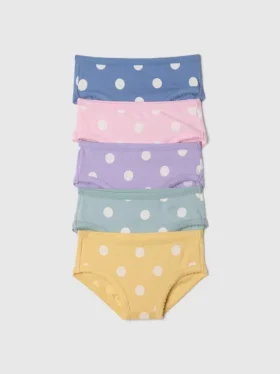 Braguitas tipo bikini de algodón orgánico elástico para niños pequeños (paquete de 5)