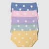 Braguitas tipo bikini de algodón orgánico elástico para niños pequeños (paquete de 5)