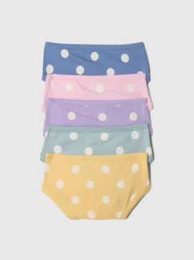 Braguitas tipo bikini de algodón orgánico elástico para niños pequeños (paquete de 5)