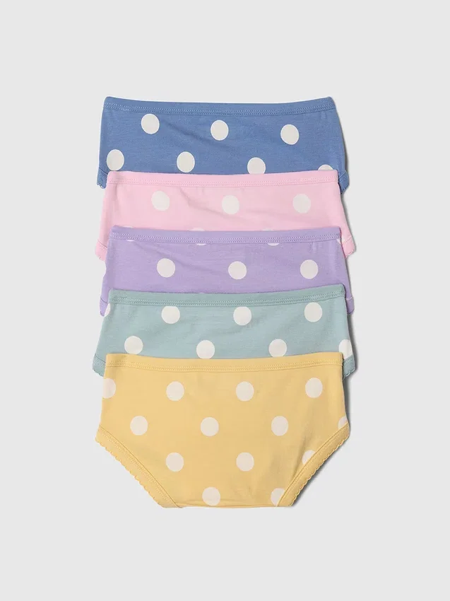 Braguitas tipo bikini de algodón orgánico elástico para niños pequeños (paquete de 5)
