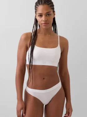 Bralette con logotipo de algodón orgánico elástico