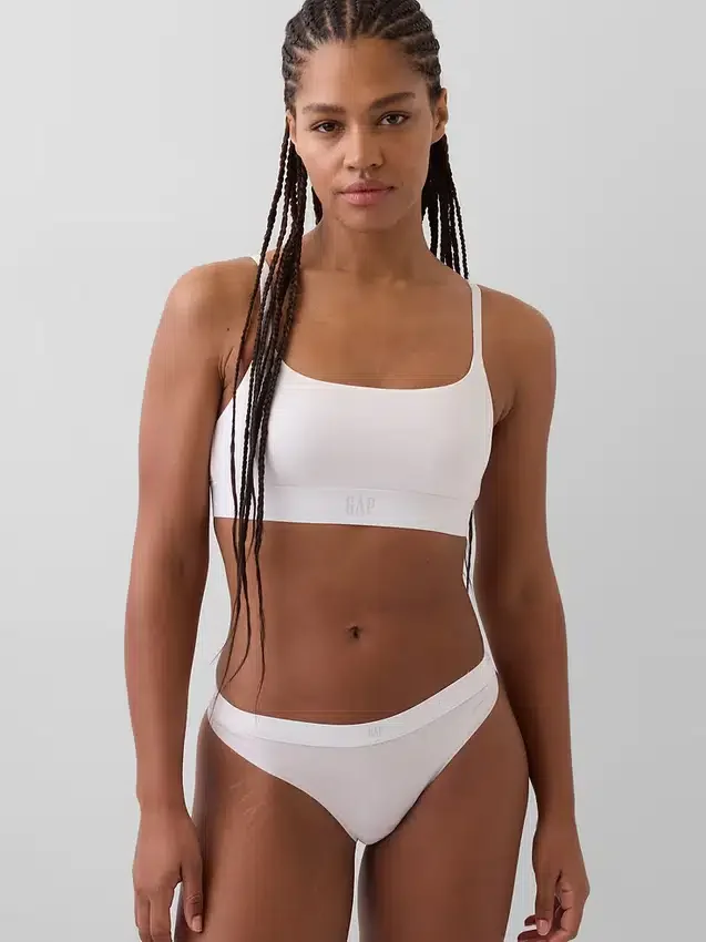 Bralette con logotipo de algodón orgánico elástico