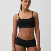Bralette con logotipo de algodón orgánico elástico
