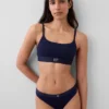 Bralette con logotipo de algodón orgánico elástico