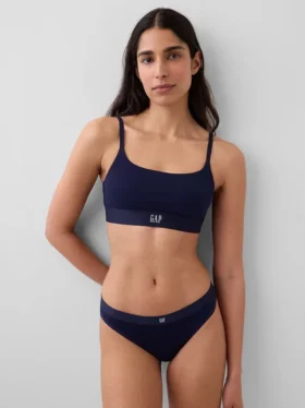 Bralette con logotipo de algodón orgánico elástico