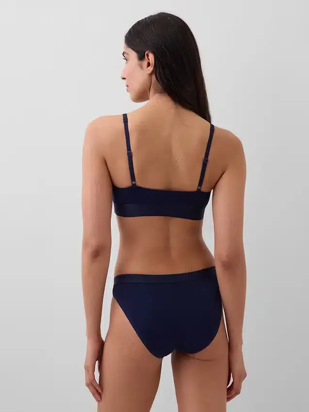 Bralette con logotipo de algodón orgánico elástico