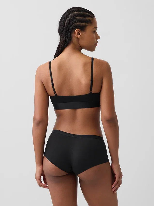 Bralette con logotipo de algodón orgánico elástico