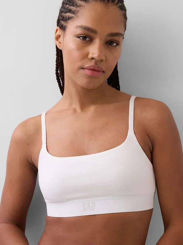 Bralette con logotipo de algodón orgánico elástico