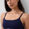 Bralette con logotipo de algodón orgánico elástico
