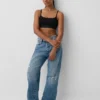 Bralette con logotipo de algodón orgánico elástico