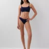 Bralette con logotipo de algodón orgánico elástico