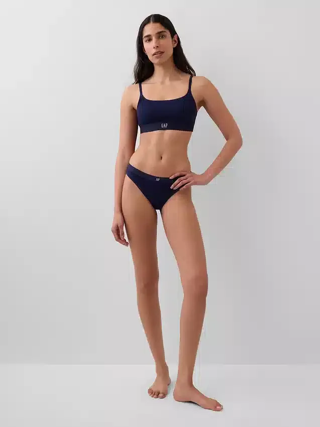 Bralette con logotipo de algodón orgánico elástico