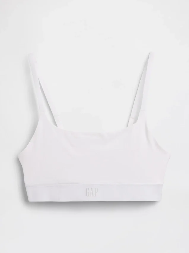 Bralette con logotipo de algodón orgánico elástico