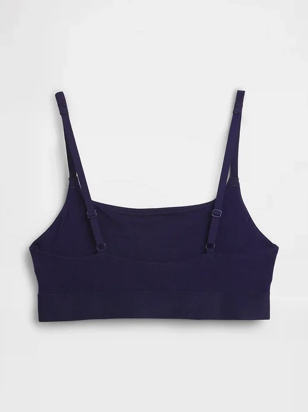 Bralette con logotipo de algodón orgánico elástico