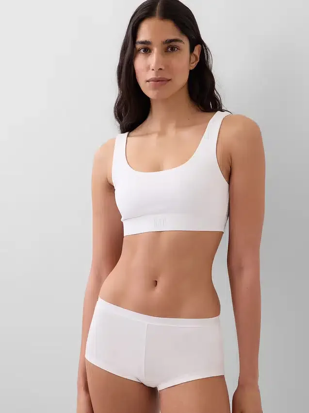 Bralette de algodón orgánico elástico con el Gap Logo