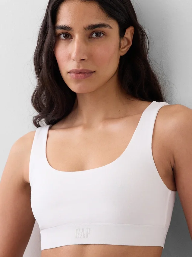 Bralette de algodón orgánico elástico con el Gap Logo