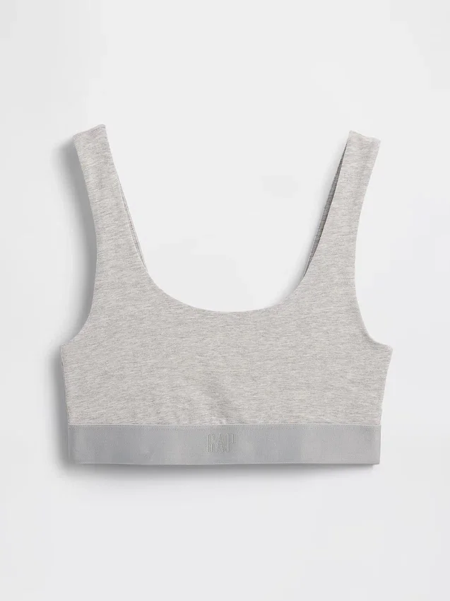 Bralette de algodón orgánico elástico con el Gap Logo