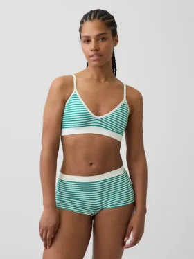 Bralette triangular sin costuras con tejido acanalado