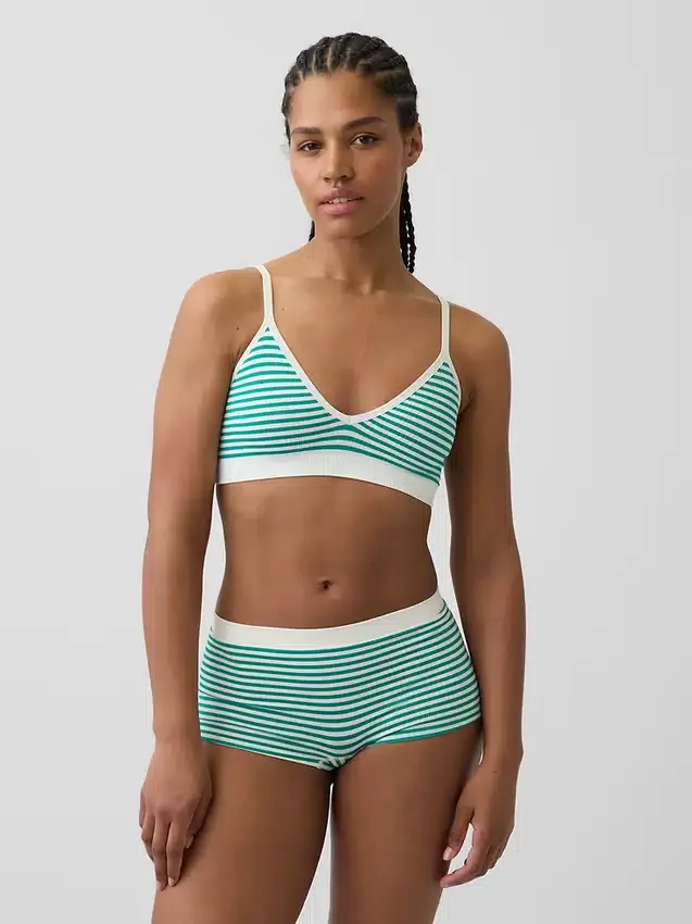 Bralette triangular sin costuras con tejido acanalado