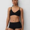 Bralette triangular sin costuras con tejido acanalado