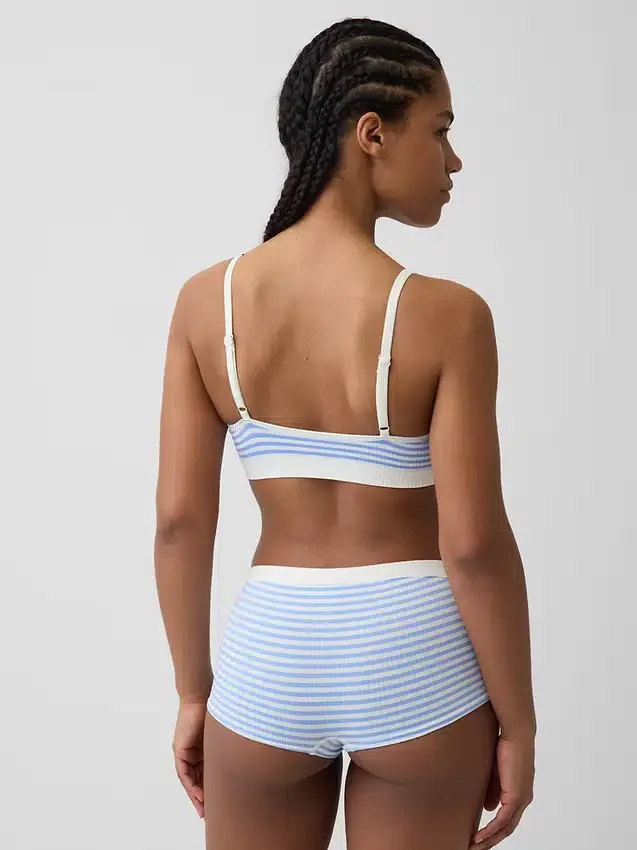Bralette triangular sin costuras con tejido acanalado