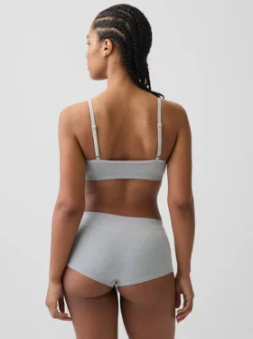 Bralette triangular sin costuras con tejido acanalado