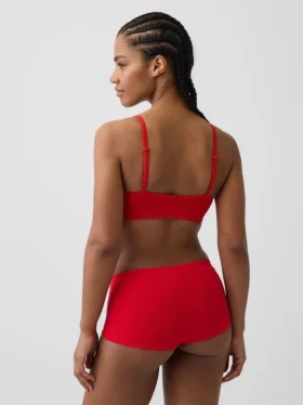Bralette triangular sin costuras con tejido acanalado
