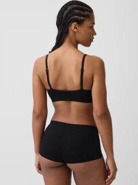 Bralette triangular sin costuras con tejido acanalado