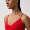 Bralette triangular sin costuras con tejido acanalado