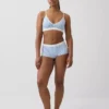 Bralette triangular sin costuras con tejido acanalado