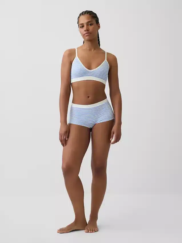 Bralette triangular sin costuras con tejido acanalado